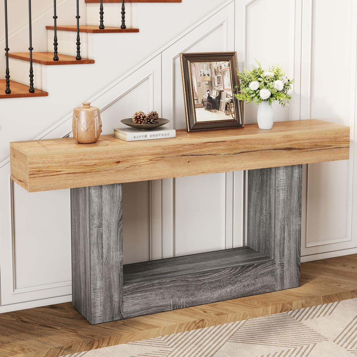 KONSOLENTISCH Holzoptik Ablagefach - Naturfarben, Holzwerkstoff (30/160/82.5cm) - Fortuna Lai