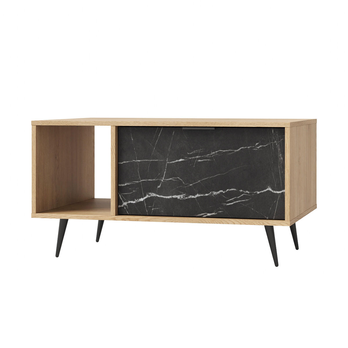 COUCHTISCH Luka Holz und Schwarz - Schwarz, Holzwerkstoff (60/92/49.2cm) - Petits-meubles