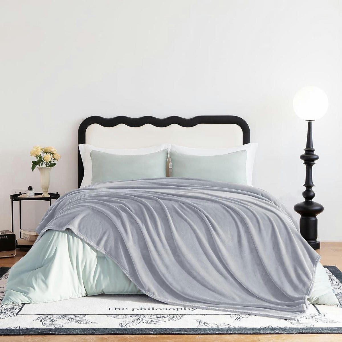 KUSCHELDECKE Flanell 130 x 150 cm Hellgrau - Grau, Textil (130/150cm)