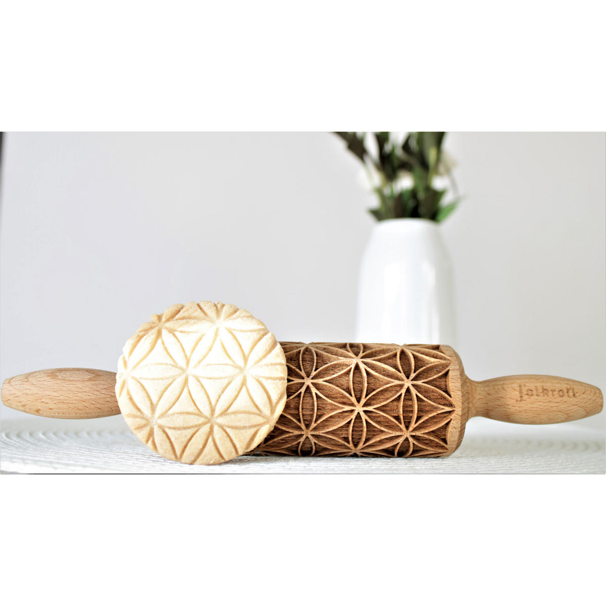 TEIGROLLE Blume des Lebens, junior, 23 cm, Buchenholz - Braun, Holz (23cm) - Folkroll