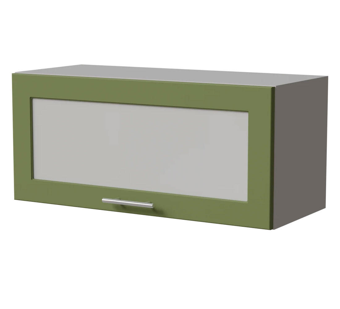 KLAPPHÄNGESCHRANK Brerra W4BS/80 WKF Grau / RAL 6025 farngrün Matt 80 / 32,5 / 36cm - Grau/Grün, Holz/Holzwerkstoff (80/36/32.5cm) - Feldmann-Wohnen