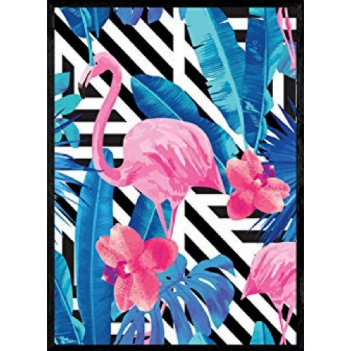 POSTER Flamingo A4 Schwarzer Rahmen - Schwarz, Papier (29.7/5/21cm) - Nacnic