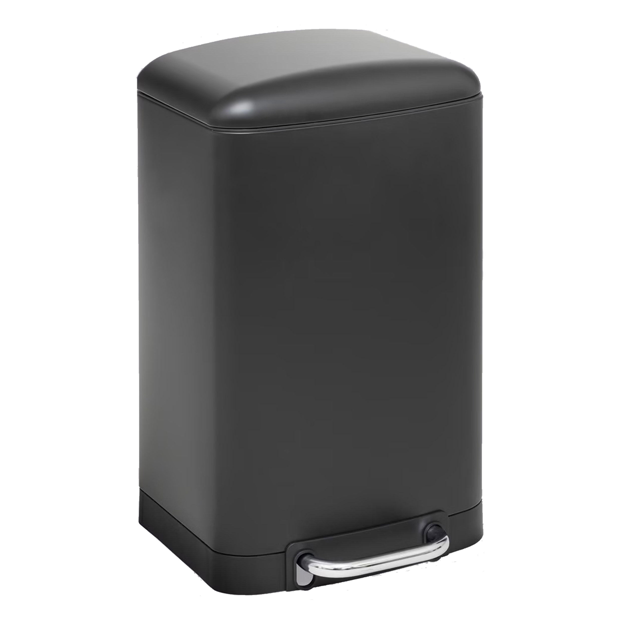 MÜLLEIMER Ariane, Stahl / Kunststoff, Schwarz, 20 L - Schwarz, Metall (29.5/53.3/30cm) - 5five Simply Smart