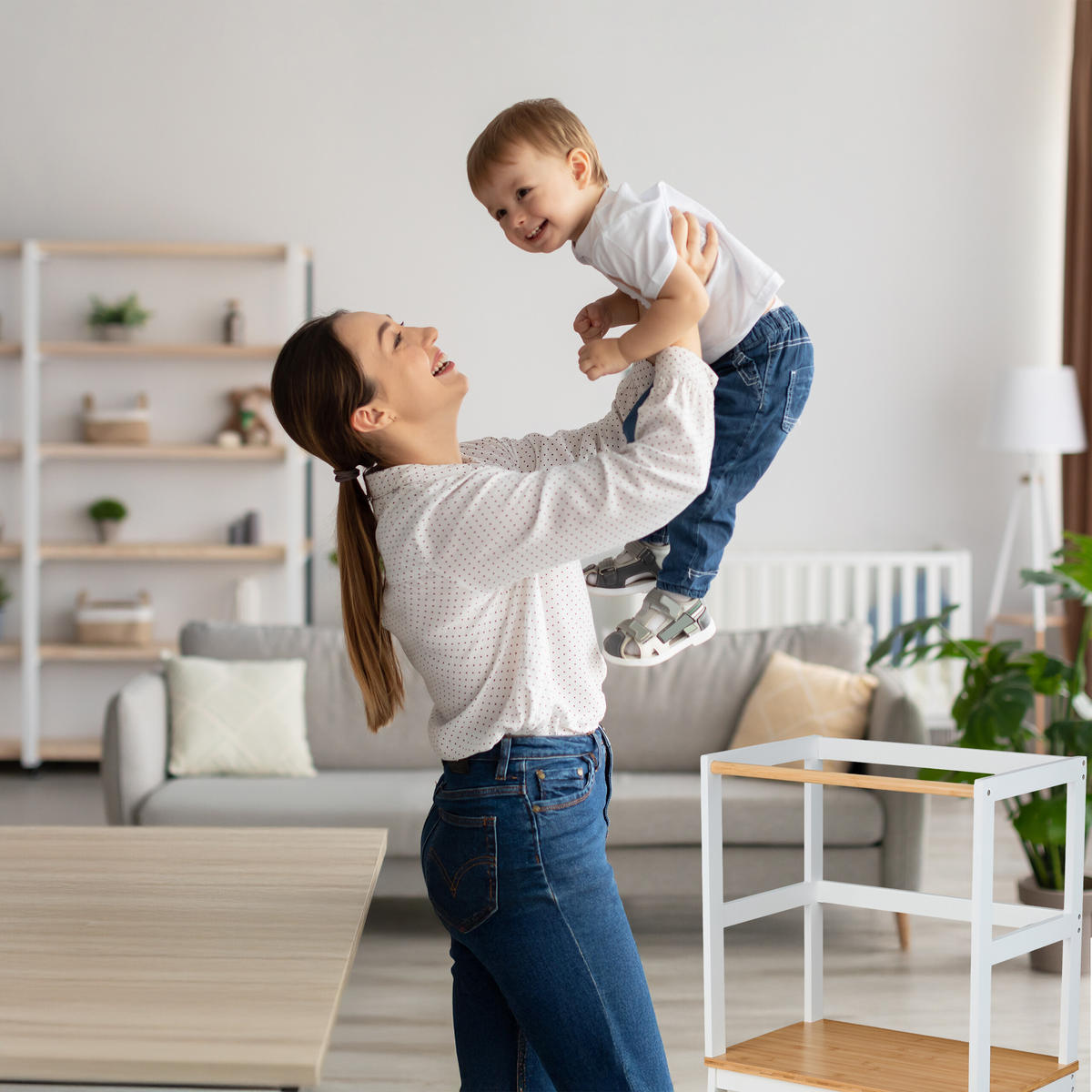 LERNTURM - Naturfarben, Holz (50/93/48.5cm) - Relaxdays