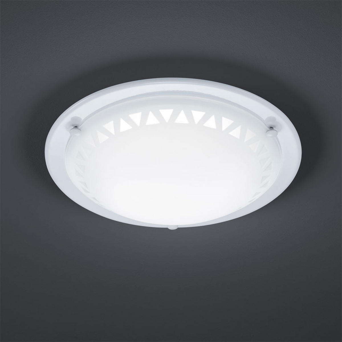 LED DECKENLEUCHTE Pacco Weiß satiniert - Weiß, Glas (30/8/30cm)