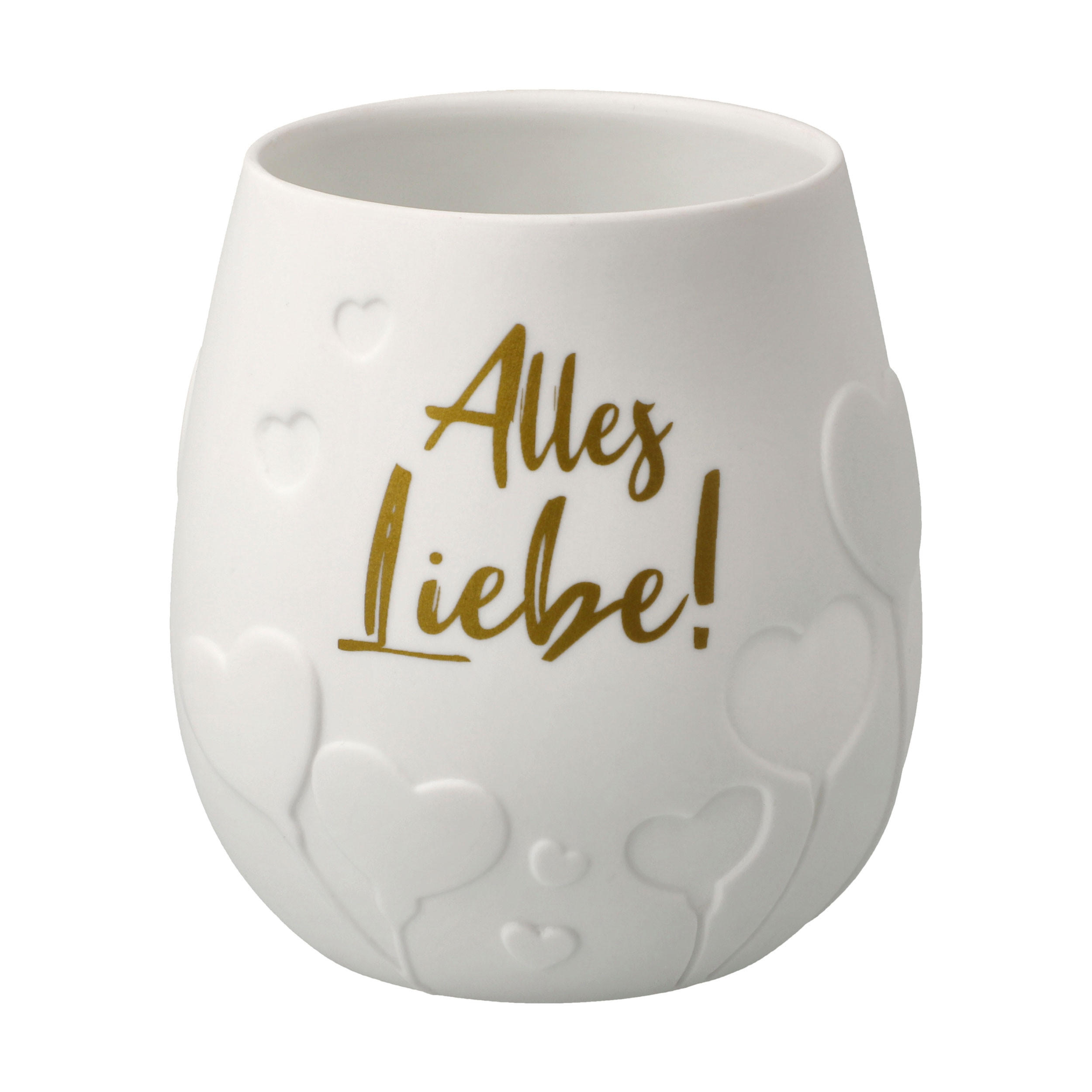WINDLICHT Alles Liebe!, Biskuit-Porzellan, Weiß, 10 cm - Weiß, Keramik (9/10/9cm) - Goebel