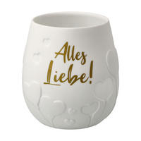 WINDLICHT Alles Liebe!, Biskuit-Porzellan, Weiß, 10 cm - Weiß, Keramik (9/10/9cm) - Goebel