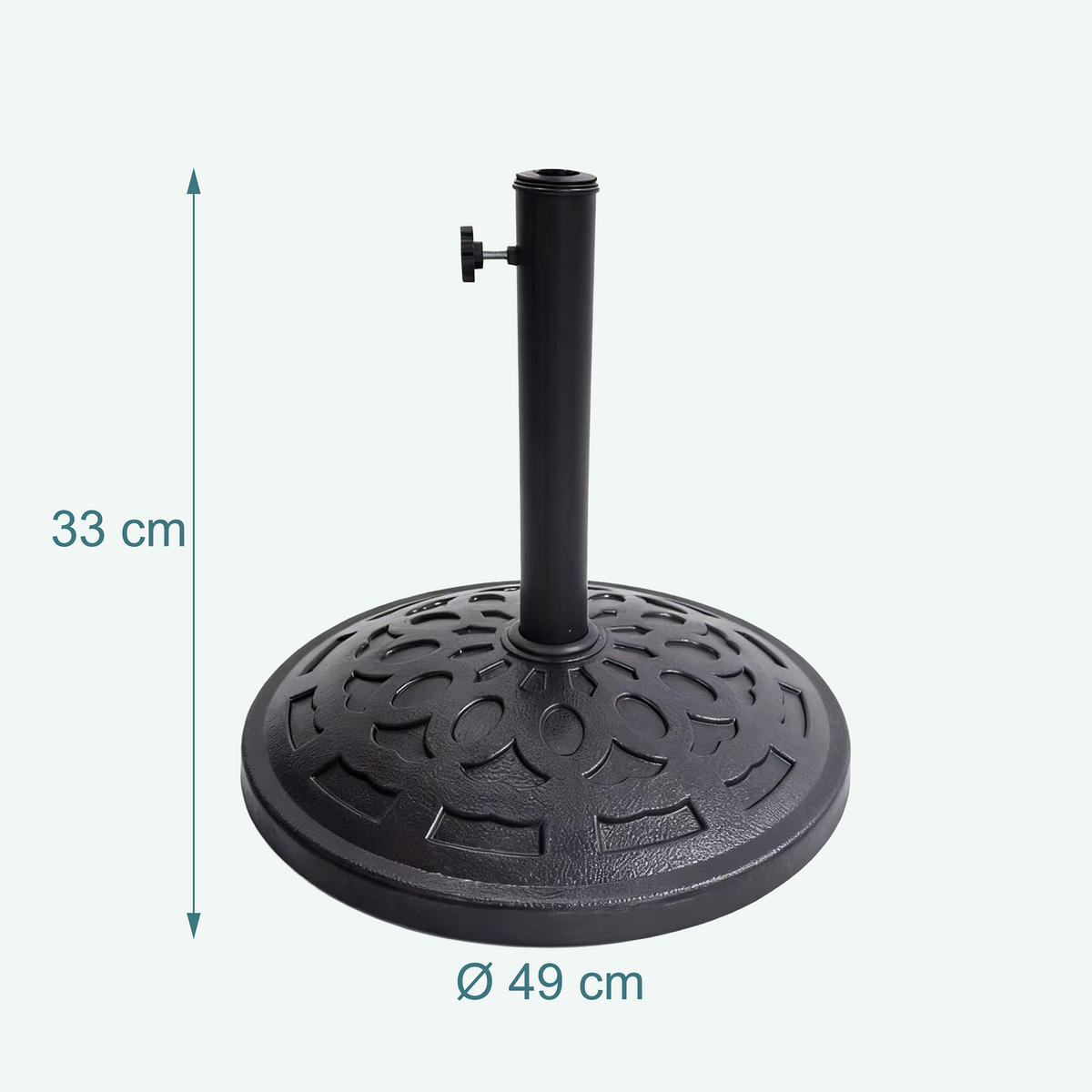 SCHIRMSTÄNDER - Schwarz, Kunststoff/Metall (49/49cm) - Relaxdays