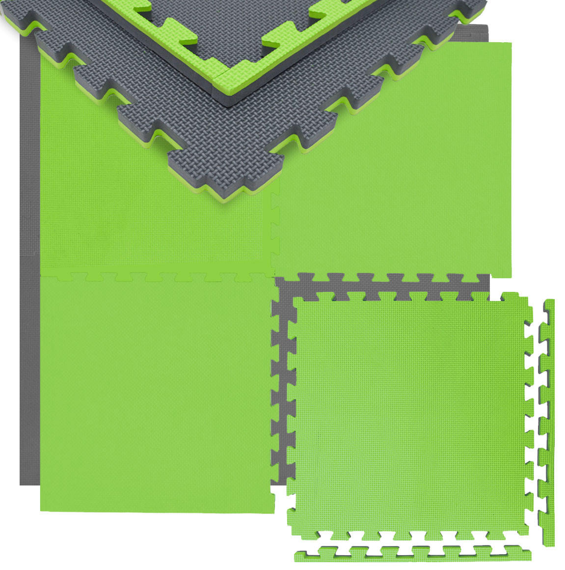 BODENSCHUTZMATTE 50x50x2 cm, Grün, 4er Set - Grün, Kunststoff (50/50cm) - eyepower