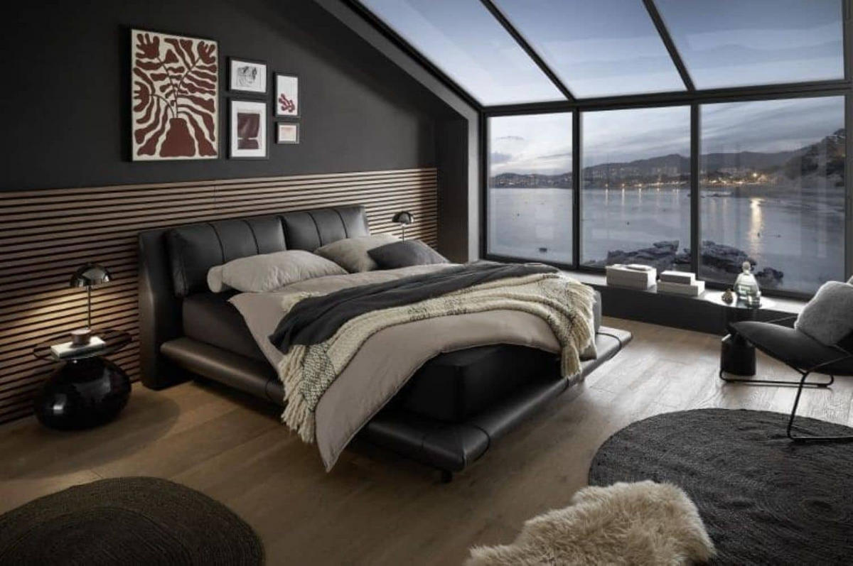 BOXBETT 180x200 Kunstleder inkl. Matratze und Bettkasten - Schwarz, Leder/Holz (180/200cm) - ed exciting design