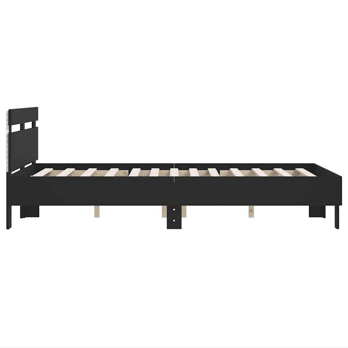 BETT Mit Led-Beleuchtung Ohne Matratze Schwarz 120/200 Cm - Schwarz, Holzwerkstoff (120/200cm) - vidaXL