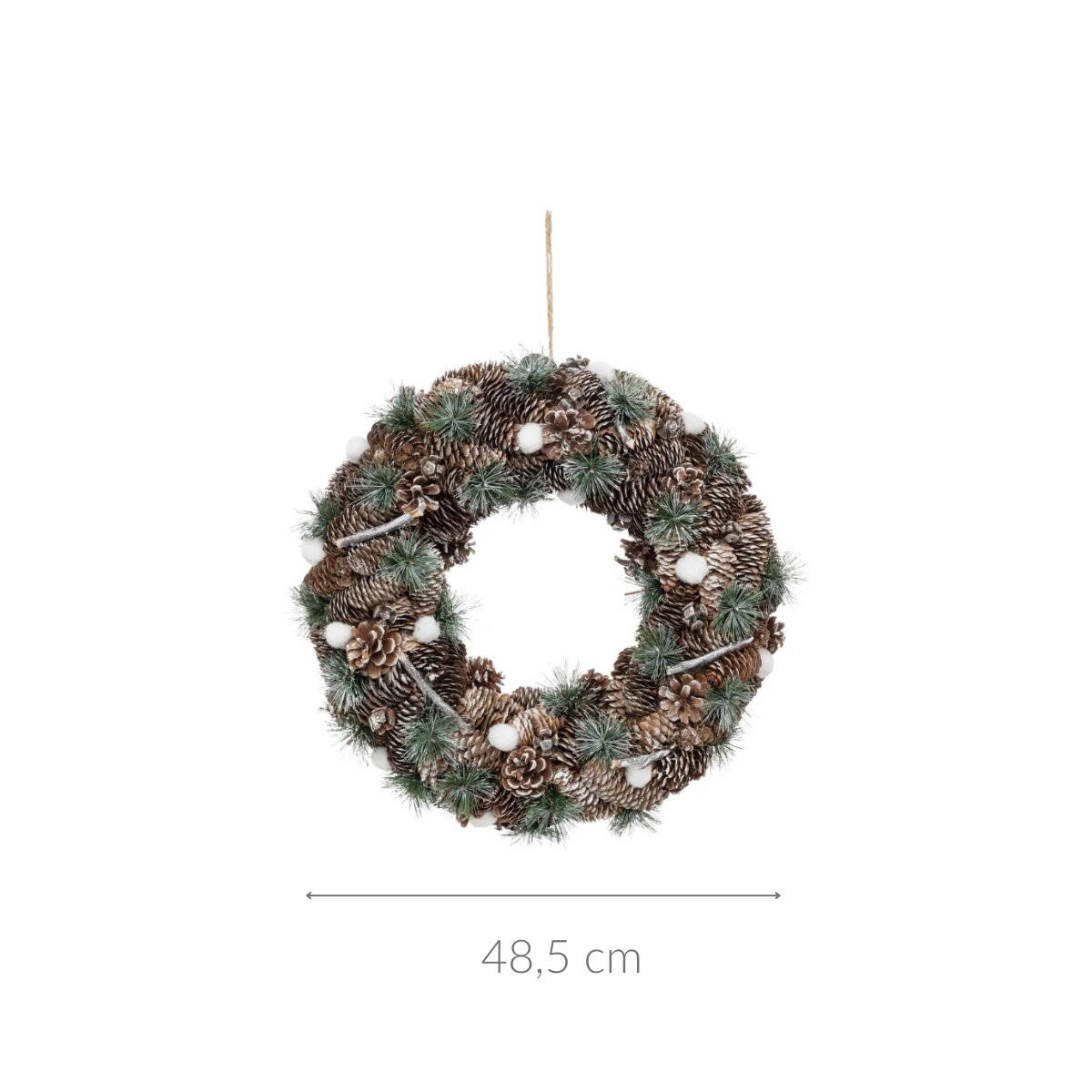 WEIHNACHTSKRANZ Zapfen 48,5 cm - Grün, Naturmaterialien (48.5/11cm) - Atmosphera Createur d´interieur