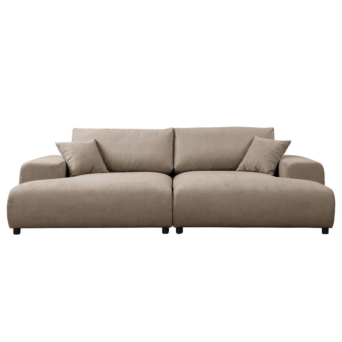 BIGSOFA - Schwarz/Cappuccino, Kunststoff/Textil (237/79/144cm) - home24