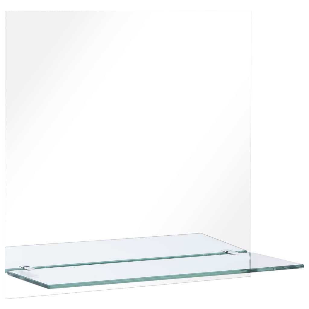 WANDSPIEGEL mit Regal 60×60 cm Hartglas - Silberfarben, Glas (60/60/10cm) - furnicato