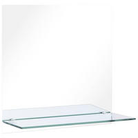 WANDSPIEGEL mit Regal 60×60 cm Hartglas - Silberfarben, Glas (60/60/10cm) - furnicato