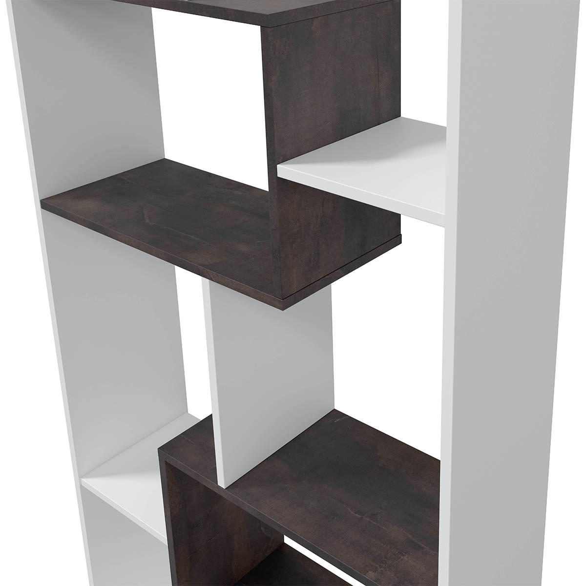 BÜCHERREGAL mit 8 Ablagefächern H180 cm - Kawa - Weiß, Holzwerkstoff (25/180/9.6cm) - Calicosy