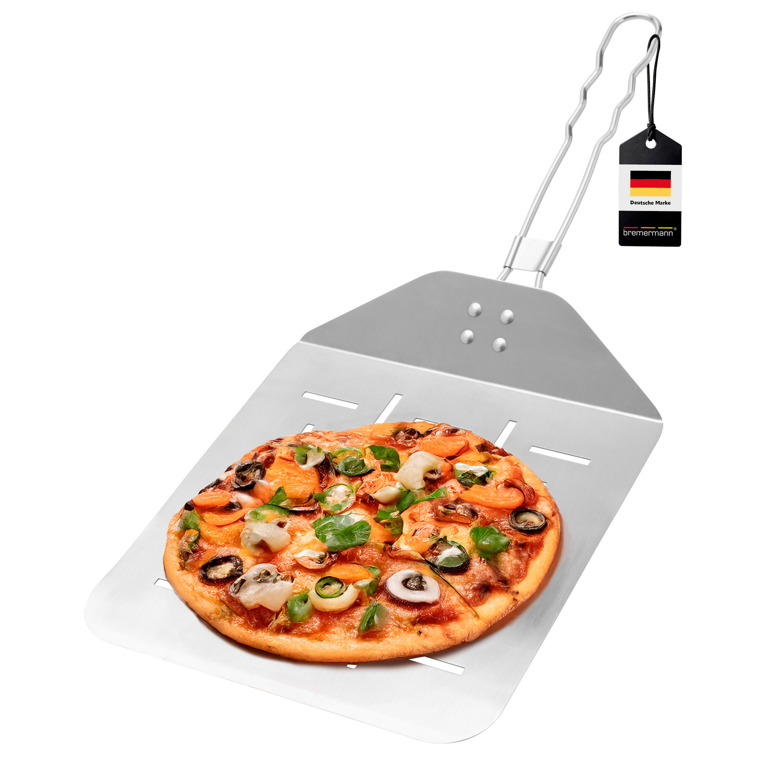 PIZZAHEBER, silber, Edelstahl - Edelstahlfarben, Metall (24/24/55cm) - bremermann