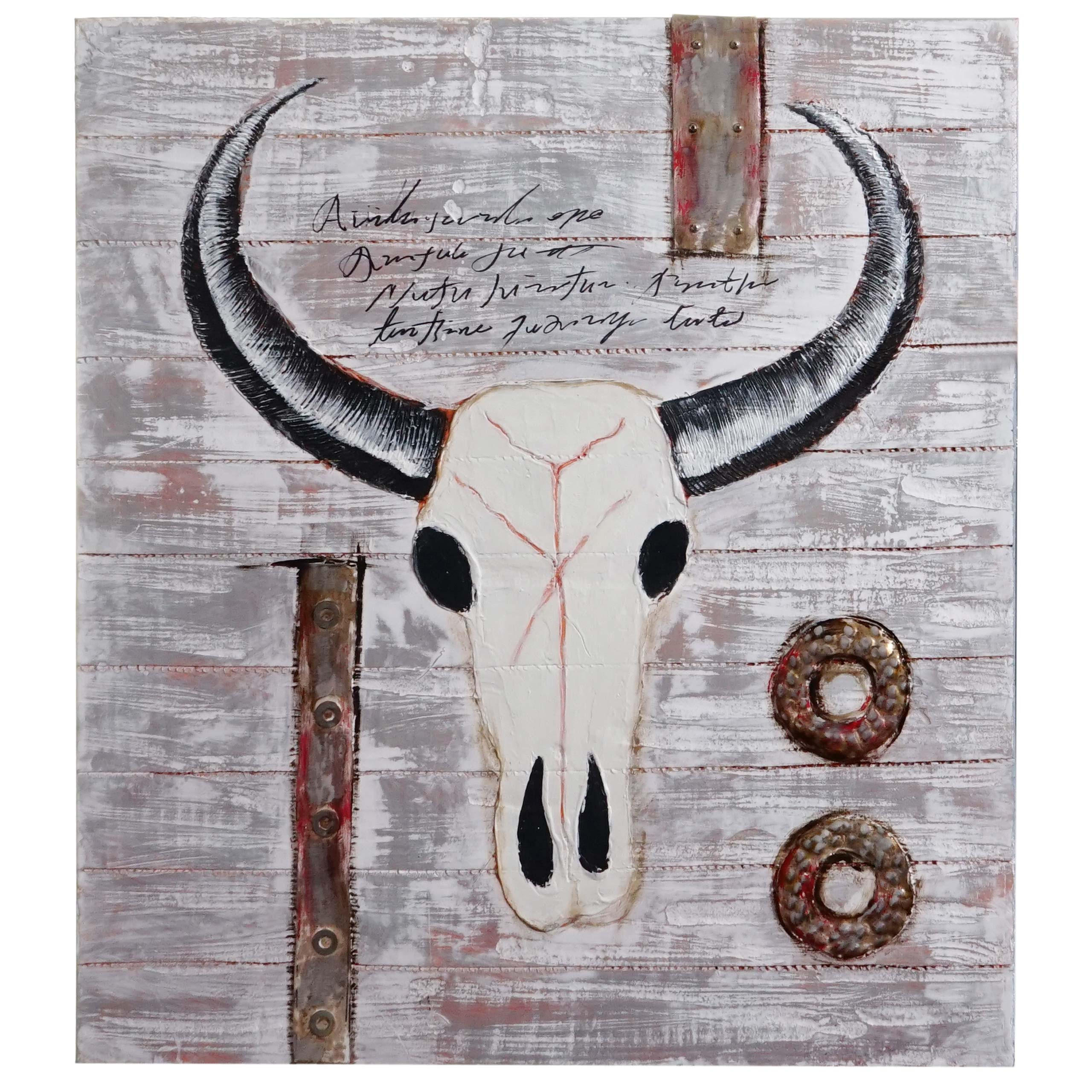 ÖLGEMÄLDE STIER HANDGEMALT Mehrfarbig - Multicolor, Textil (90/100cm) - MCW