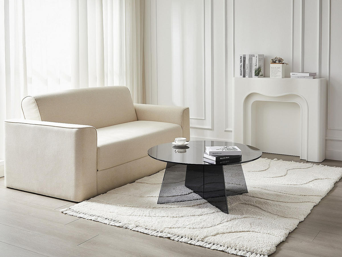 COUCHTISCH - Sicherheitsglas - Anthrazit - SELVORA - Transparent, Glas (90/90/40cm) - Vente-Unique