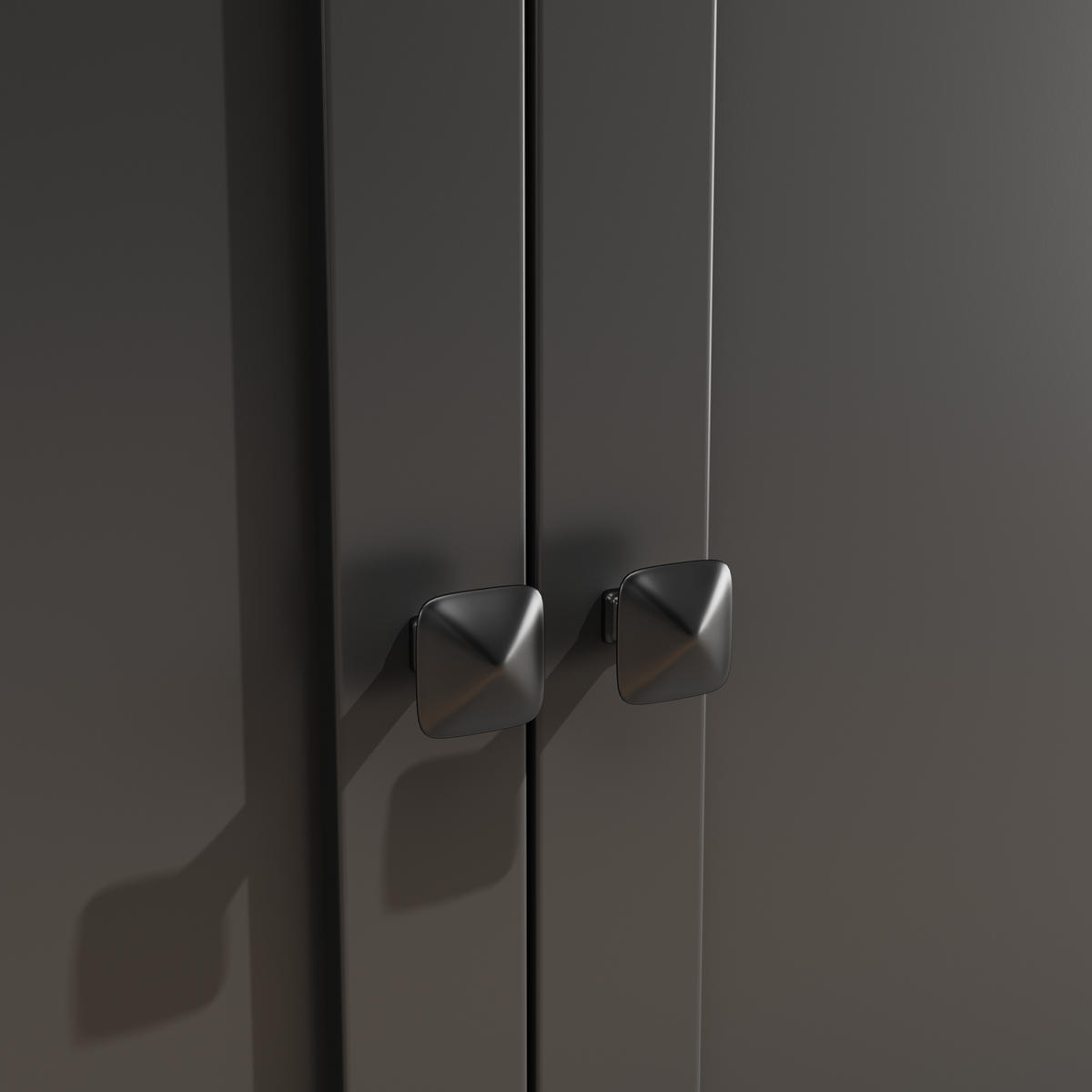 KÜCHENSCHRANK-SET in Schwarz mit LED-Beleuchtung und offenem Regal für Küche, B107/T43/H184 cm - Schwarz, Glas/Holzwerkstoff (107/184/34cm) - STILVORA