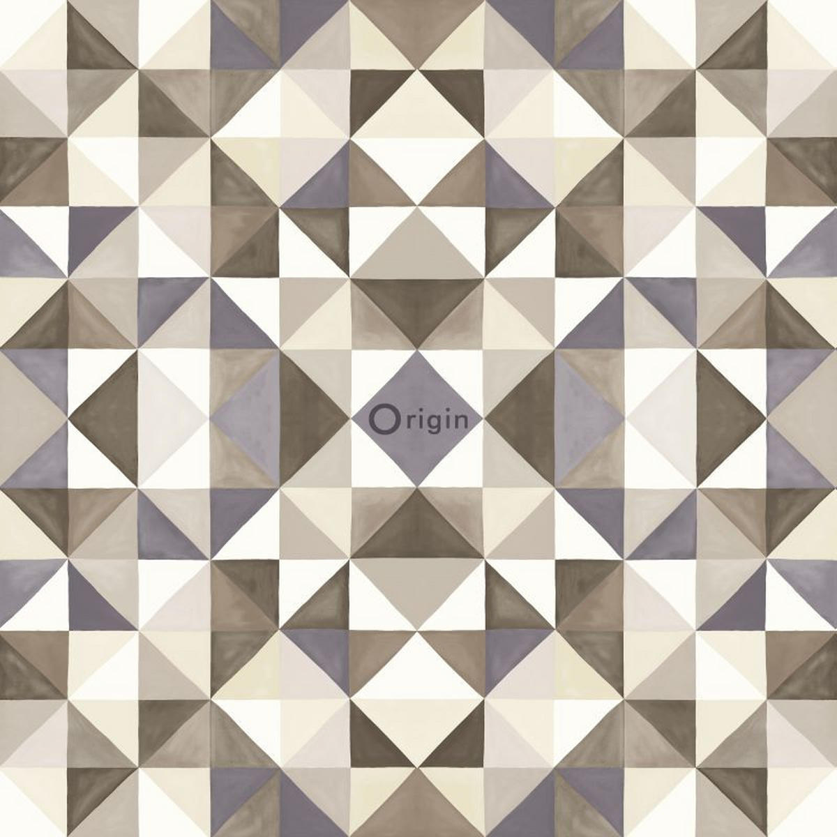 TAPETE kubistisches Muster 53 cm x 10.05 m - Braun, Papier (53/1000cm) - Origin Wallcoverings