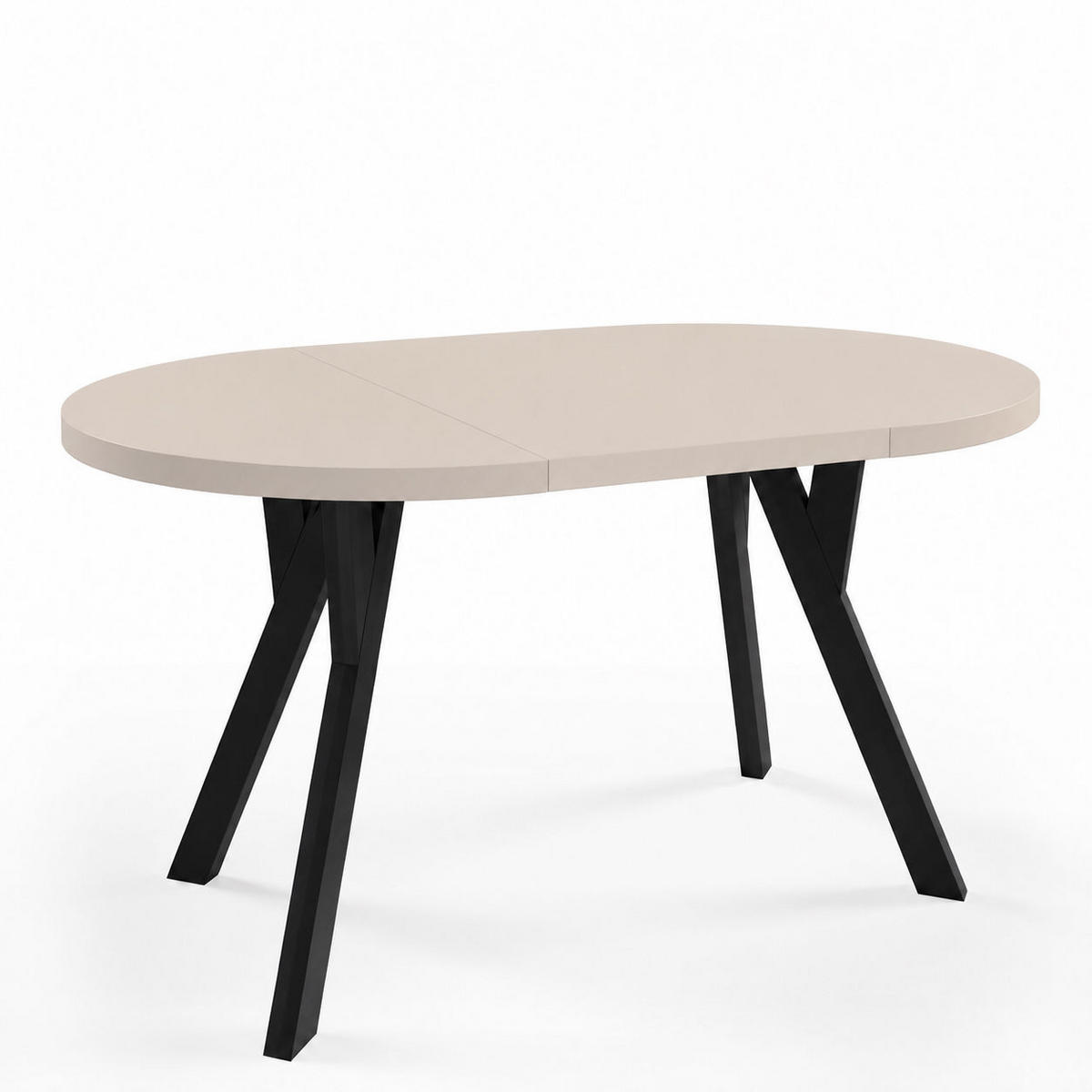 ESSTISCH ausziehbar rund 100-140 cm ATO Kaschmir, Auszugstisch mit Einlegeplatte - Kaschmir/Schwarz, Holzwerkstoff (100/100/77cm) - VENASI MÖBEL
