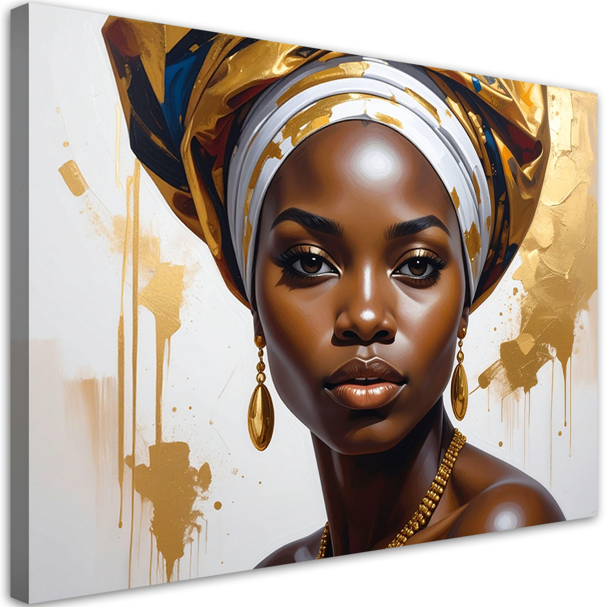 Feeby Leinwandbild Gold 90x60 cm