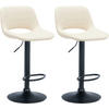 BARHOCKER 2er Set Lederlook creme - Creme/Schwarz, Textil/Metall (42/86/46cm) - CLP