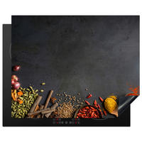 HERDABDECKPLATTE Kräuter - Lebensmittel - Gewürze - Schwarz - Paprika - Zimt 65x52 cm - Currygelb, Kunststoff (65/0.2/52cm) - MuchoWow