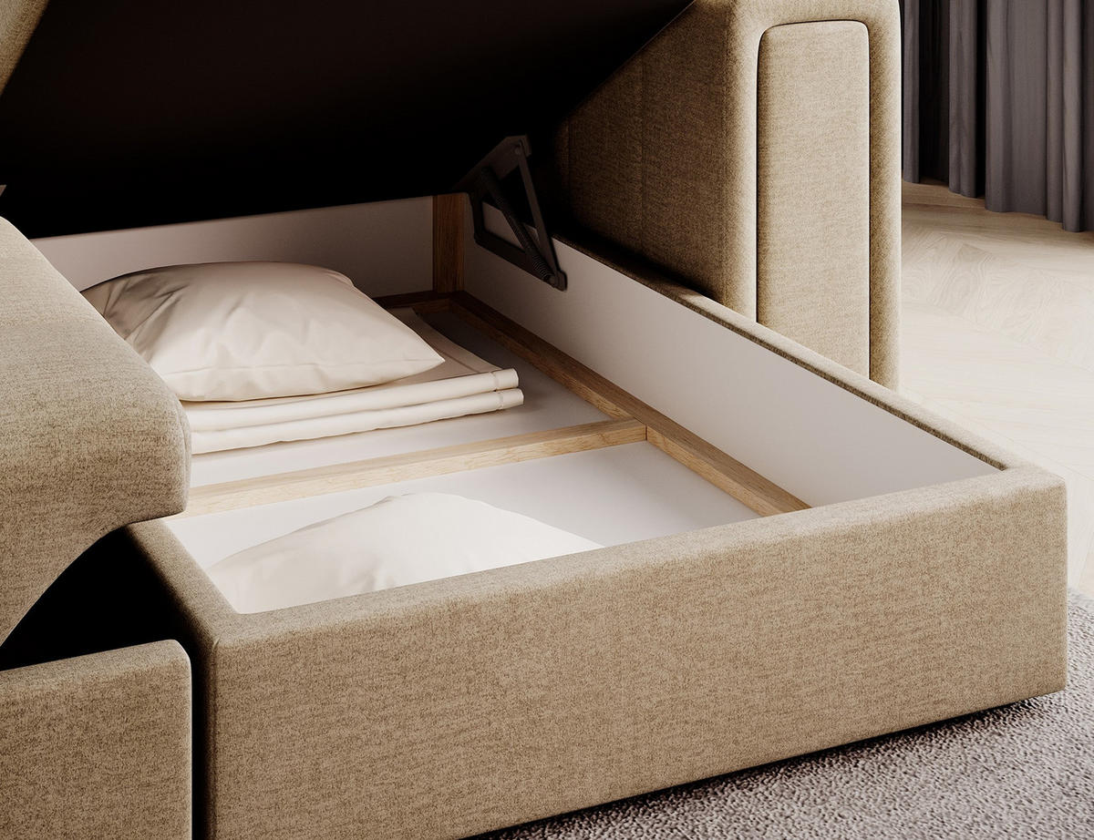 ECKSOFA BLENDI - Cappuccino (Monolith 09) - Cappuccino, Holzwerkstoff (260/150cm) - Möblo