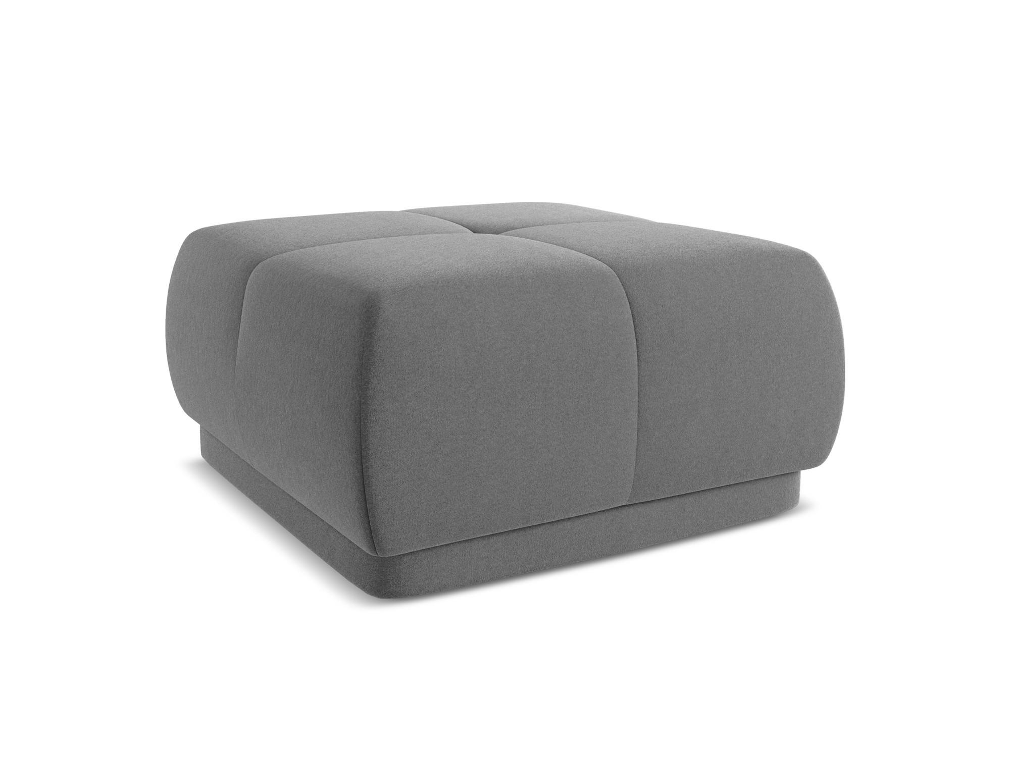 POUF Samt Stoff Grau - Schwarz/Grau, Kunststoff/Textil (60/35/60cm) - Makamii