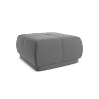 POUF Samt Stoff Grau - Schwarz/Grau, Kunststoff/Textil (60/35/60cm) - Makamii
