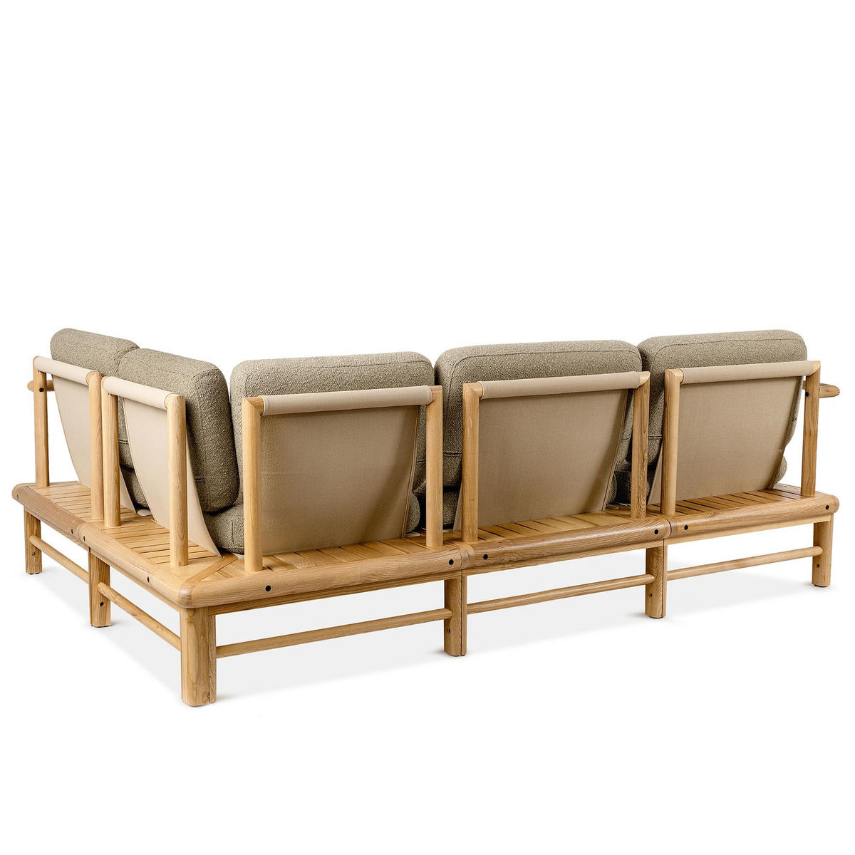 LOUNGESOFA ATREDA rechts - Beige, Holz/Textil (230/74/160cm) - KONSIMO®