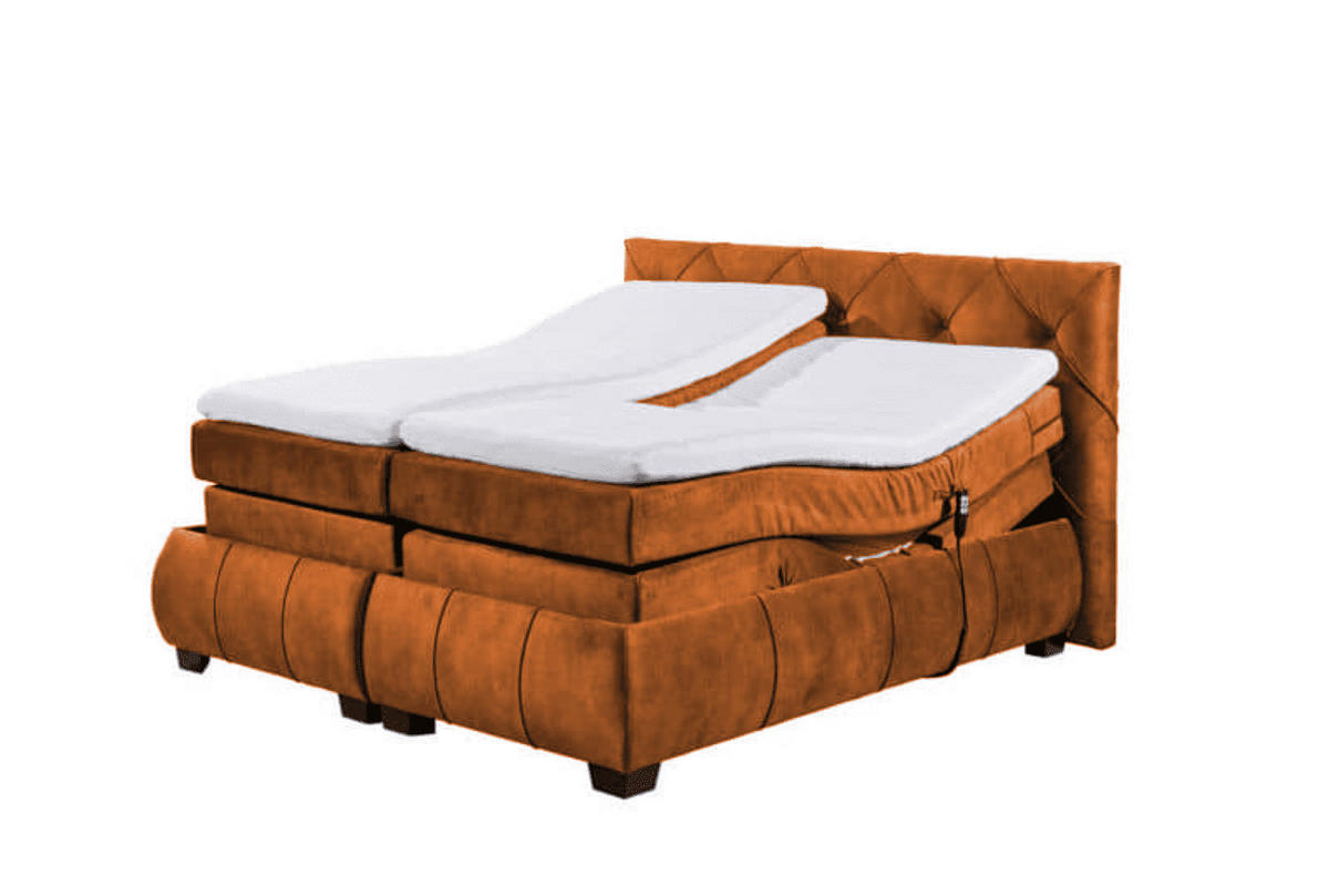 BOXSPRINGBETT 180x200 inkl. Elektrofunktion, Topper und Matratze - Anthrazit/Terracotta, Holz/Holzwerkstoff (180/200cm) - ed exciting design