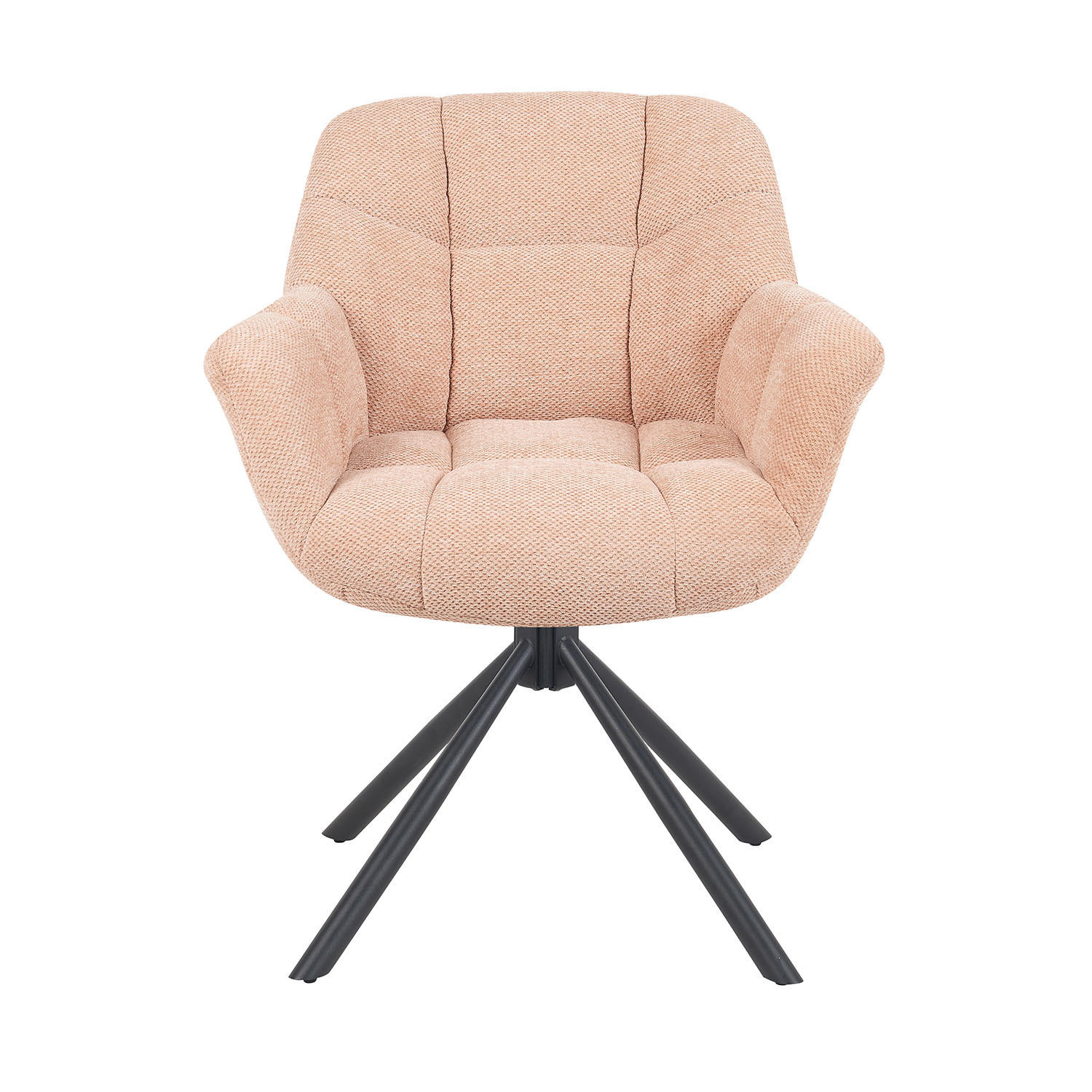 DREHSTUHL Mika-Luka 2er-Set - Schwarz/Rosa, Textil/Metall (65/81/66cm) - DUBI Möbel