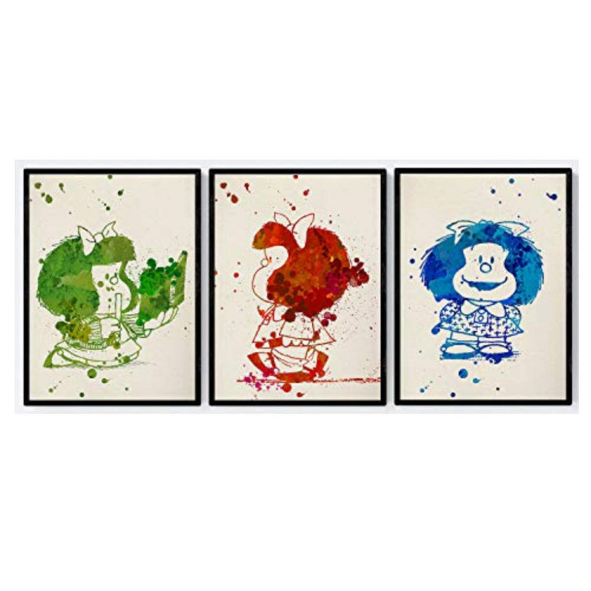 POSTER Set Mit 3 Mafalda Aquarell 30X40cm Rahmenlos - Klar, Papier (30/5/40cm) - Nacnic