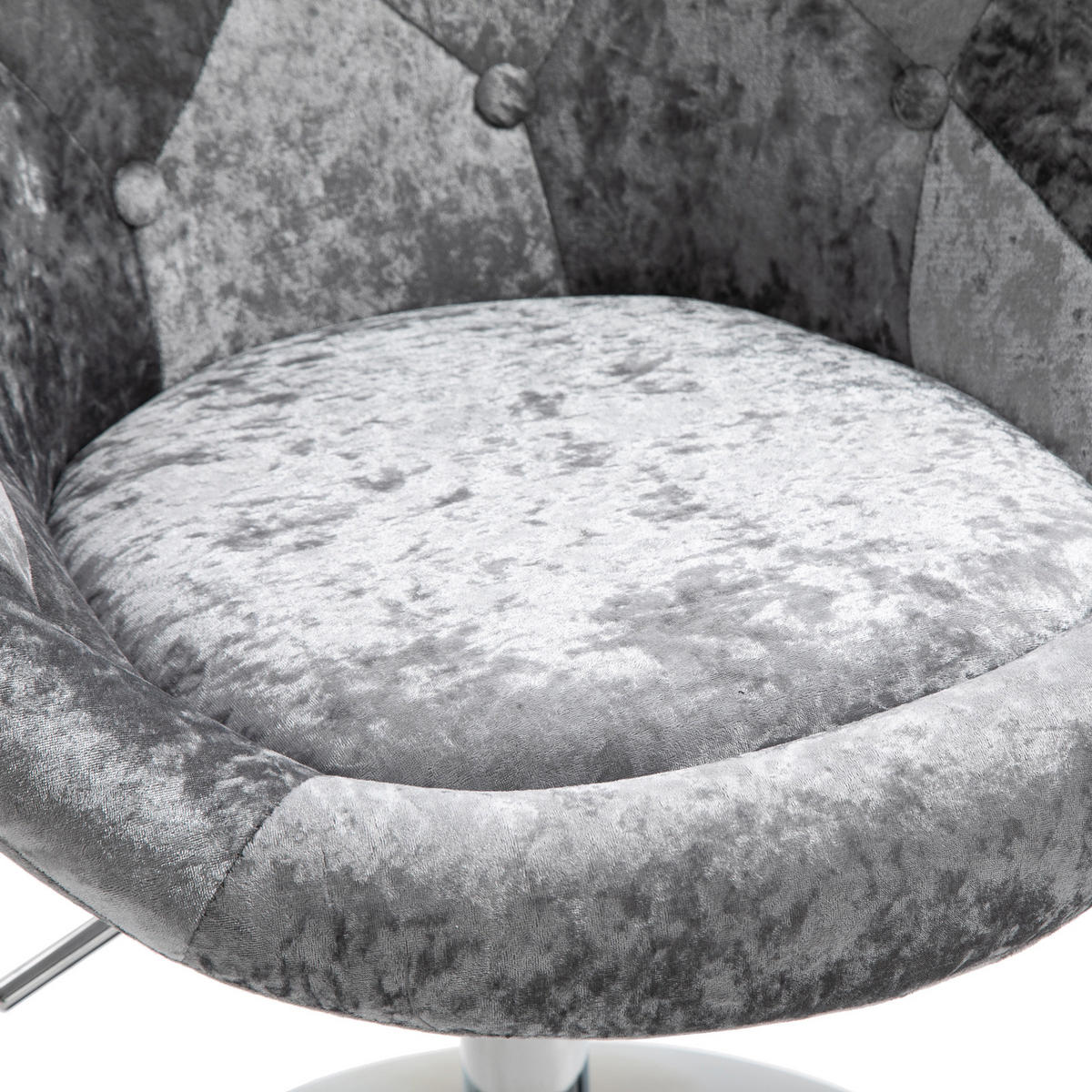COCKTAILSESSEL HAVANNA Samt Silber - Silberfarben, Textil (62/88/58cm) - SVITA