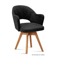 ARMLEHNSTUHL drehbar (2er-Set) Dosya 59x87x61 Eiche geölt/Anthrazit - Eichefarben/Anthrazit, Kunststoff (61/87/59cm) - 58aufmkessel