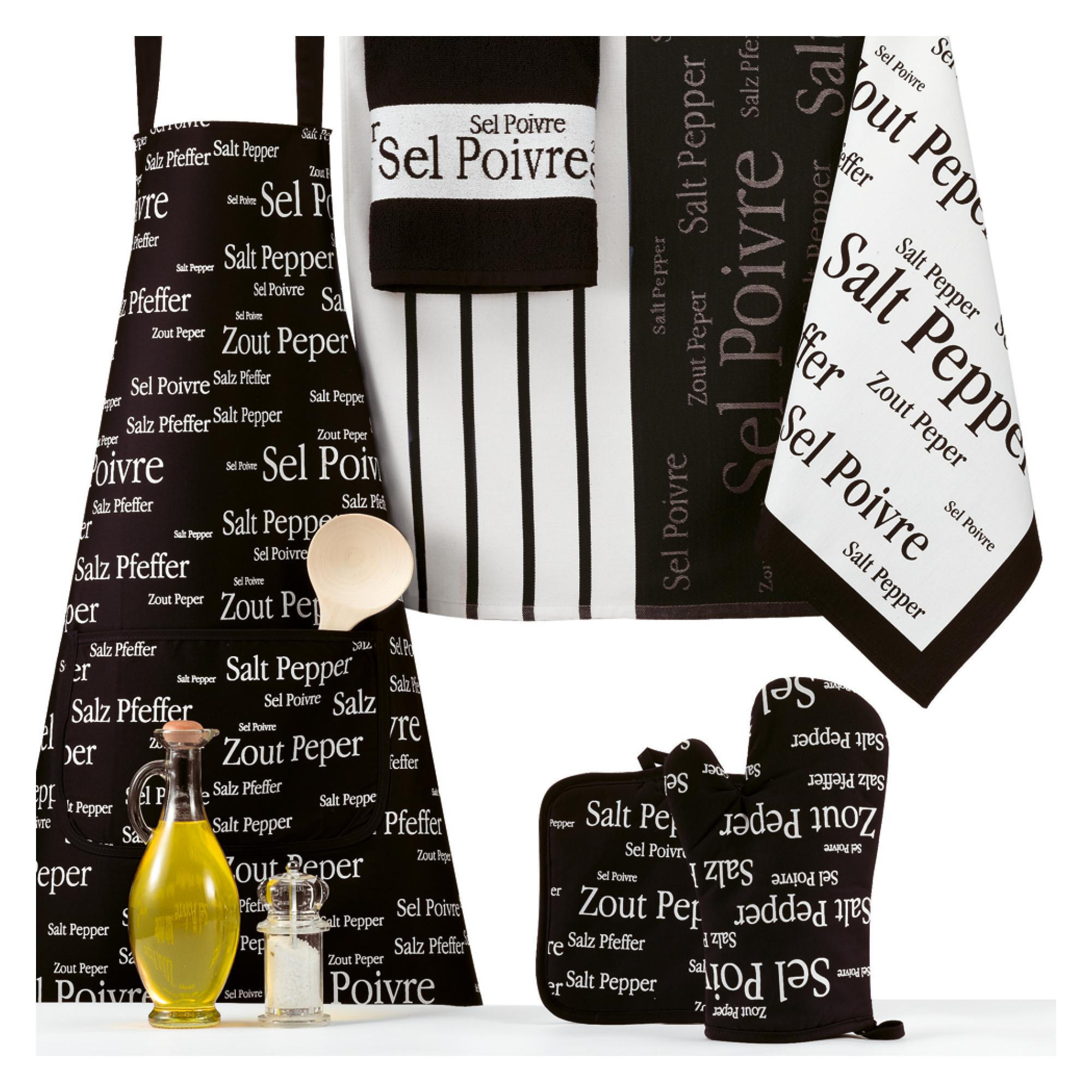 KÜCHENHANDSCHUH Sel & Poivre schwarz 18 x 28 cm - Schwarz, Textil (28/18cm) - Winkler