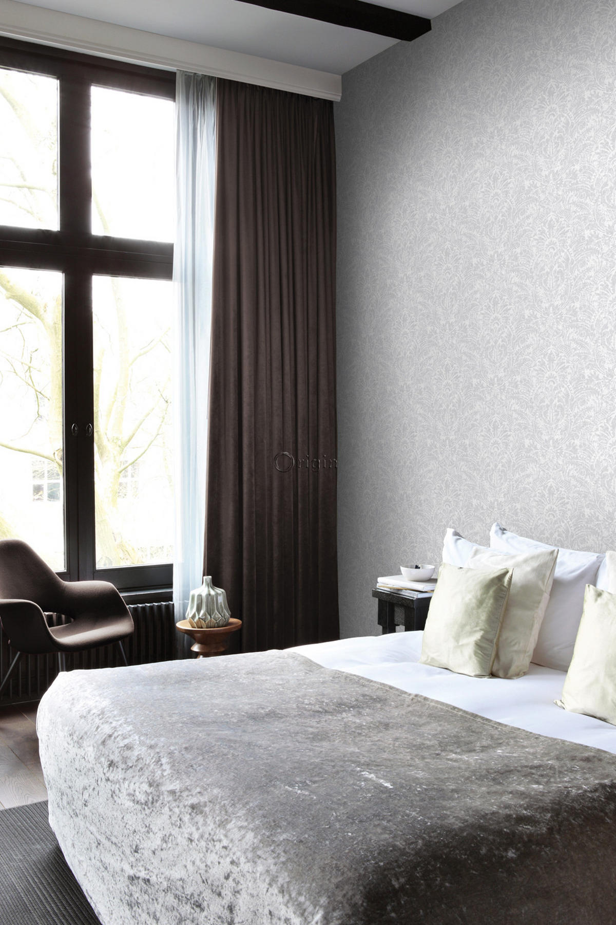 TAPETE Ornamente 53 cm x 10.05 m - Grau, Papier (53/1000cm) - Origin Wallcoverings