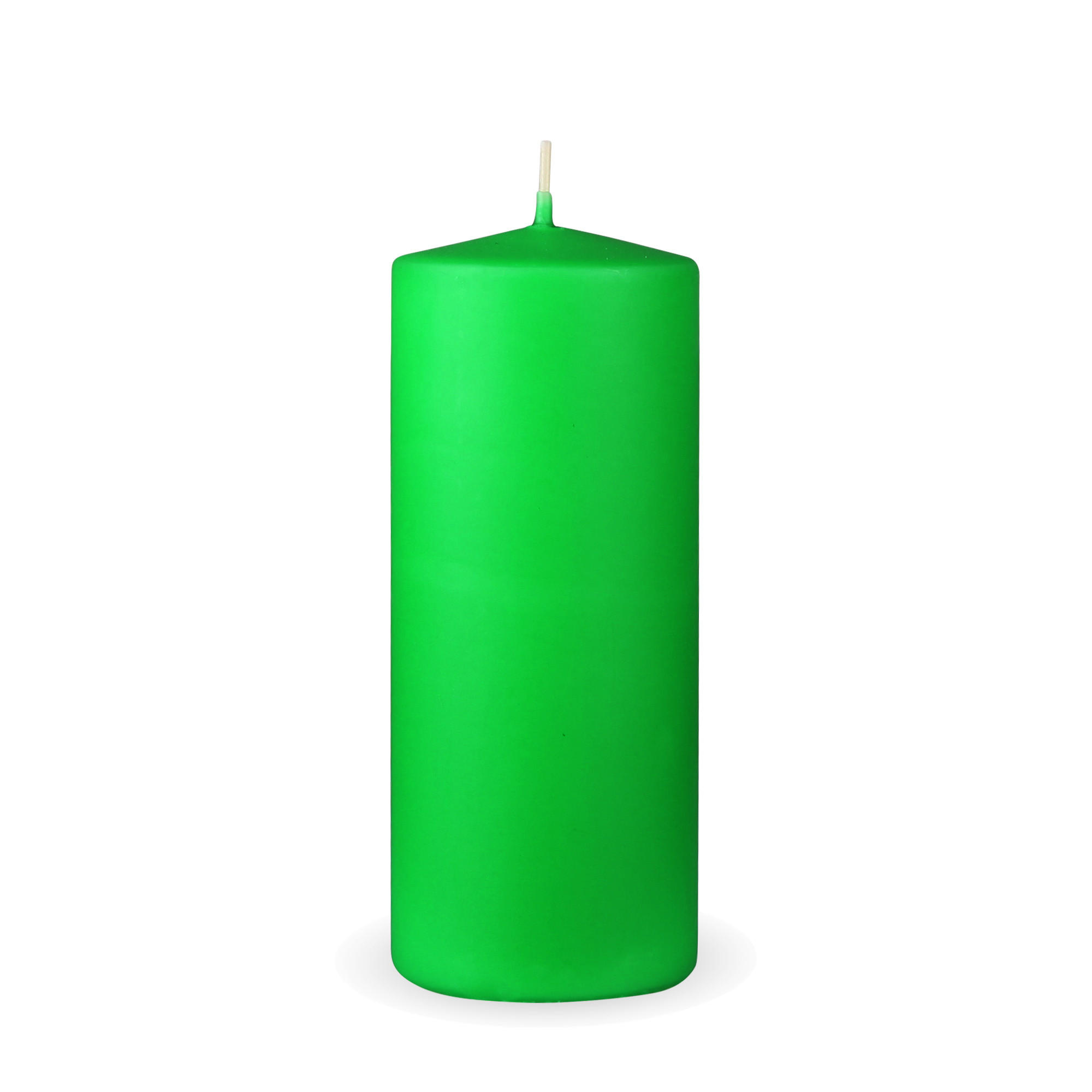 STUMPENKERZEN "Hellgrün", Größe Ø7cm x Höhe: 16 cm - Hellgrün, Naturmaterialien (7/16cm) - HS Candle