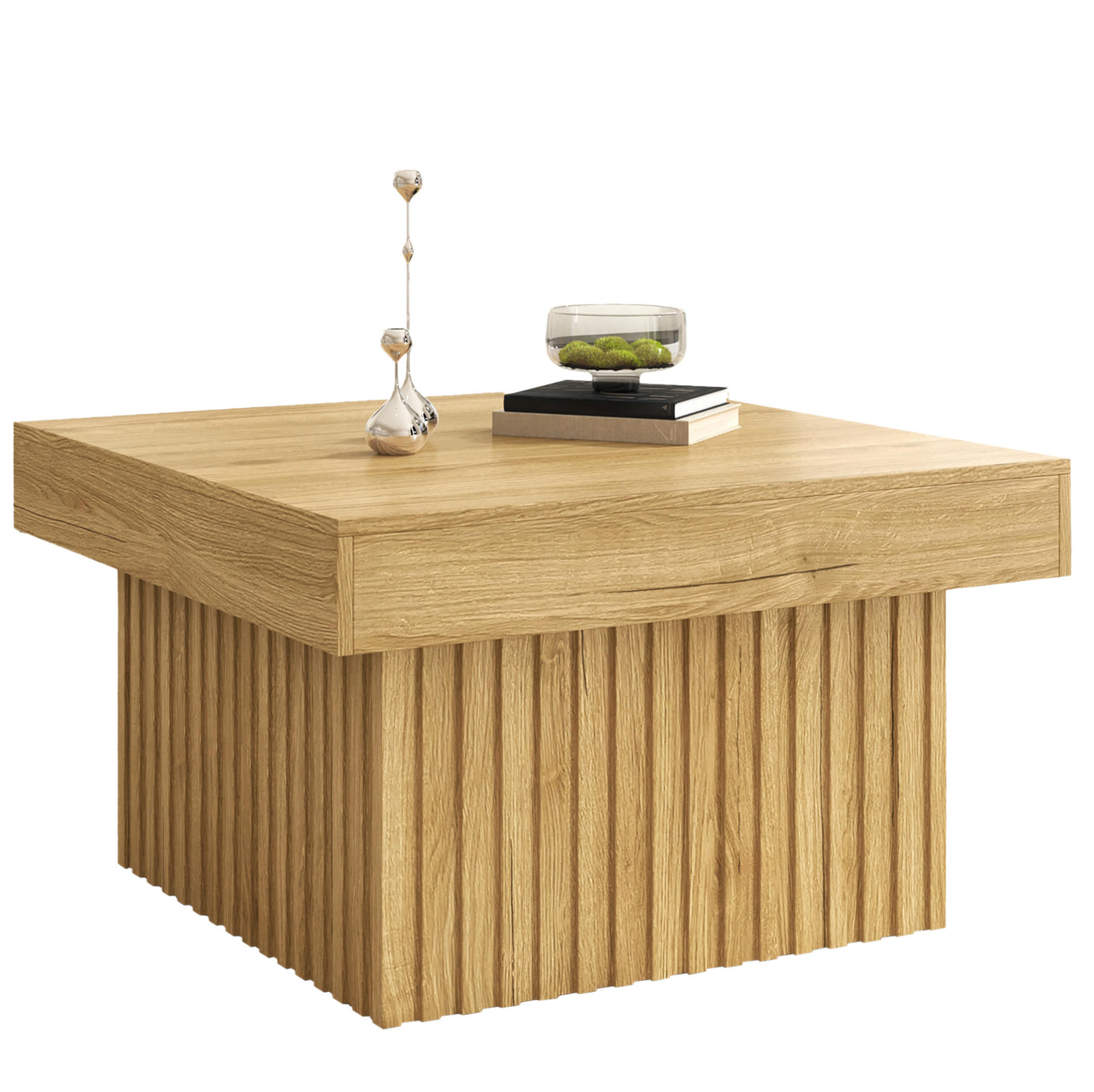 Modfu KONFERENČNÍ stolek z MDF a dřevotřísky 79x79x46 cm přírodní, snadná údržba a univerzální využití
