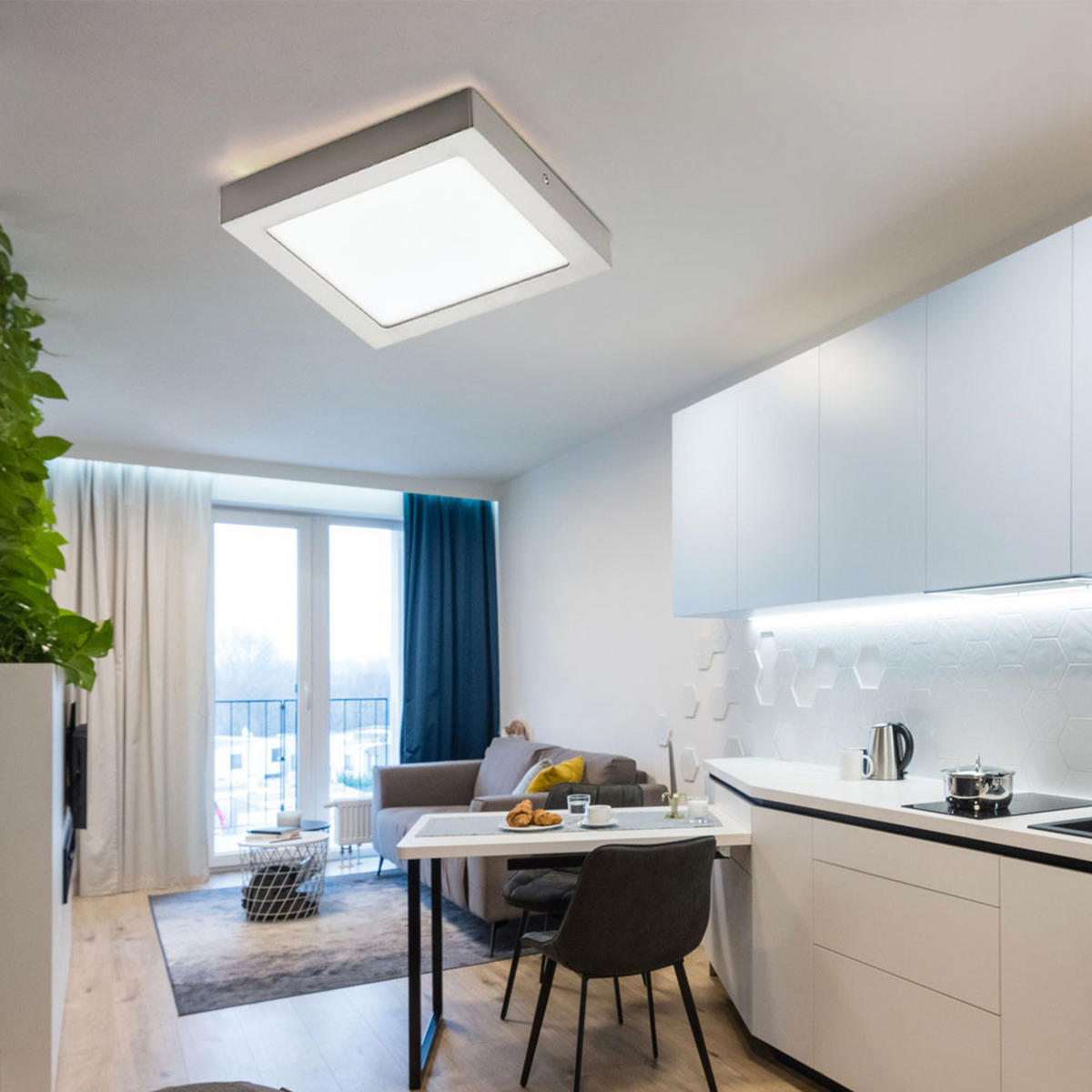 LED DECKENLEUCHTE Metall Silber - Silberfarben, Metall (30/30/3.7cm)