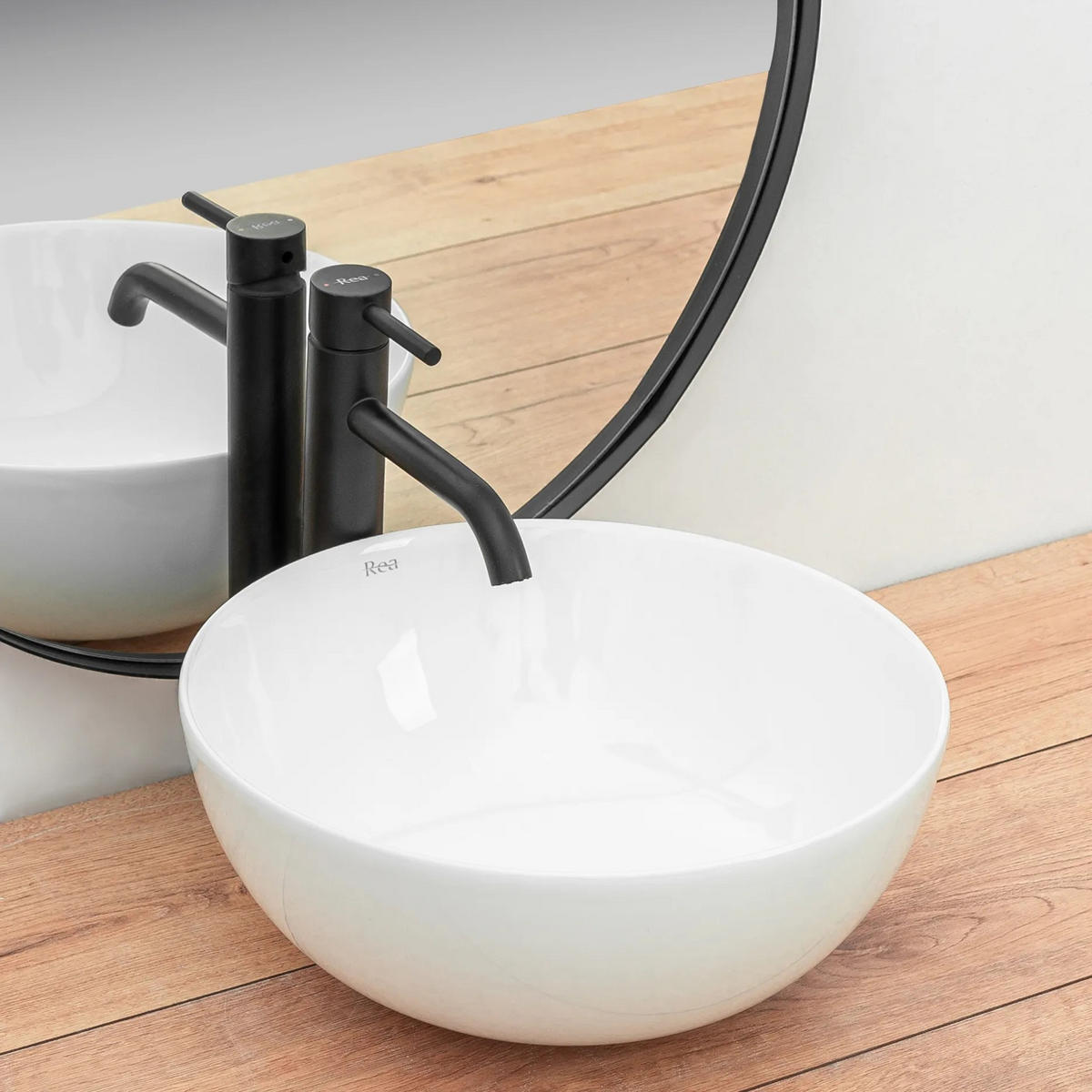 AUFSATZWASCHBECKEN Rea Stella White - Weiß, Keramik (36/15/36cm) - REA