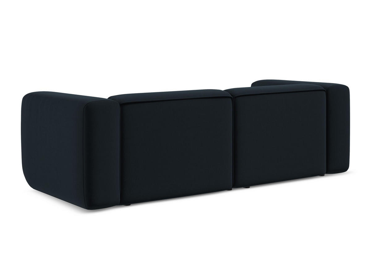 3-SITZER SOFA Samt Stoff Blau - Blau/Schwarz, Kunststoff/Textil (228/70/89cm) - Makamii