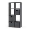 RAUMTEILER Scutum Grau 143 x 72 cm mit 4 Faltboxen - Grau, Holzwerkstoff (143/72/29cm) - Vicco