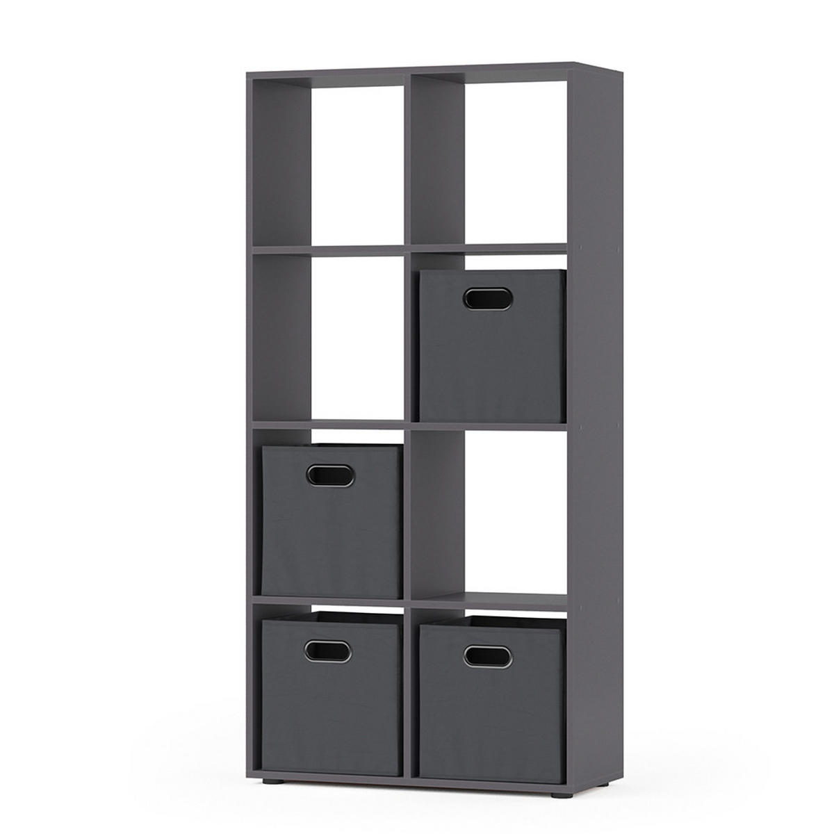 RAUMTEILER Scutum Grau 143 x 72 cm mit 4 Faltboxen - Grau, Holzwerkstoff (143/72/29cm) - Vicco