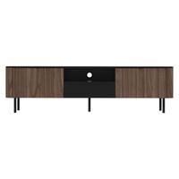 TV-ELEMENT Pero 200 01 - Nussbaumfarben/Schwarz, Holzwerkstoff/Metall (200/55/39cm) - MIRJAN24