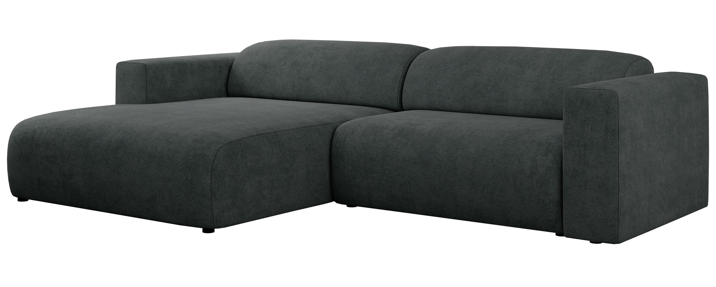 ECKSOFA PASADENA Dunkelgrau Struktur - Links Seite - Dunkelgrau/Schwarz, Kunststoff/Textil (288/180cm) - MKS