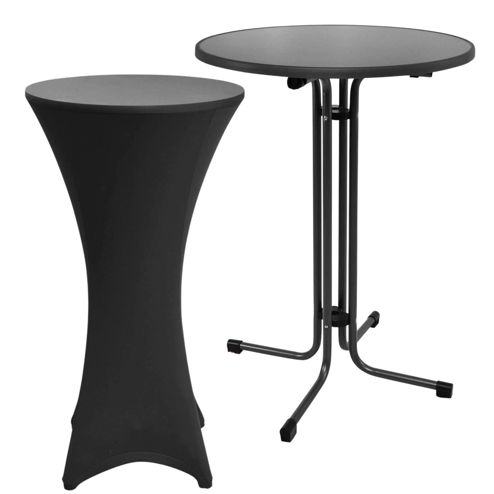 Beautissu Stehtisch Schwarz 80x110x80 cm